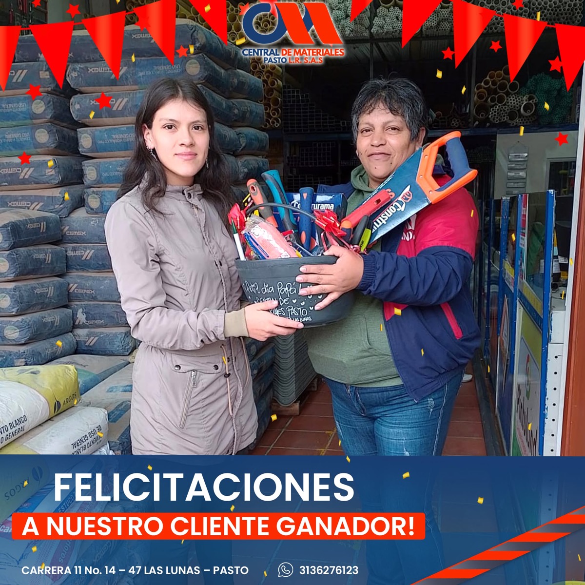 Felicitaciones a cliente ganador de Central de Materiales